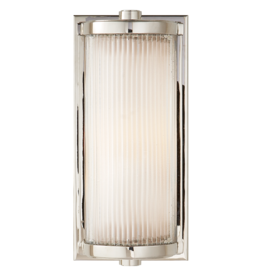 Visual Comfort Dresser Short Glass Rod Light in Polished Nickel