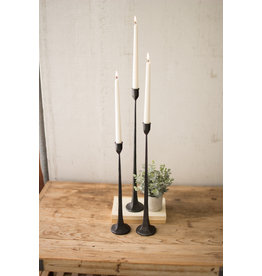 Kalalou S/3 Tall Cast Iron Taper Candle Holders