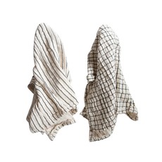 Cotton Tea Towel Natural/Black