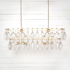Adeline Rectangular Chandelier-Gold Leaf