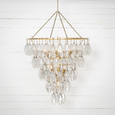 Adeline Large Round Chandelier-Gold Leaf