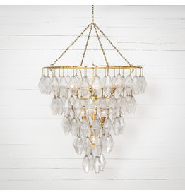 Adeline Large Round Chandelier-Gold Leaf