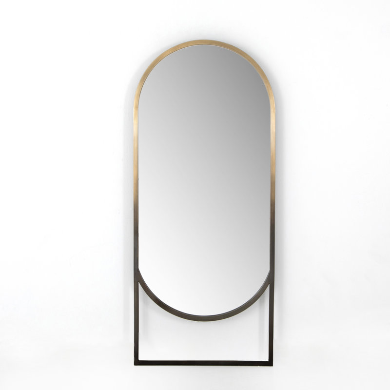 Dawson Floor Mirror-Ombre Brass