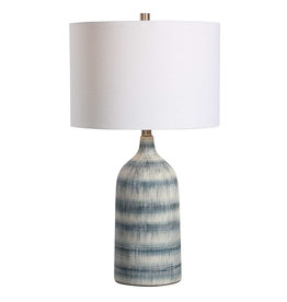 Indigo Textured Striped Table Lamp