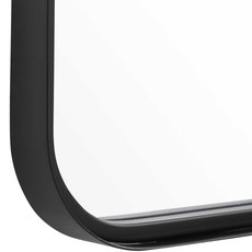 Metal Black Framed Mirror Round Edge  24 W X 38 H