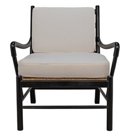 Noir Kevin Chair with Rattan