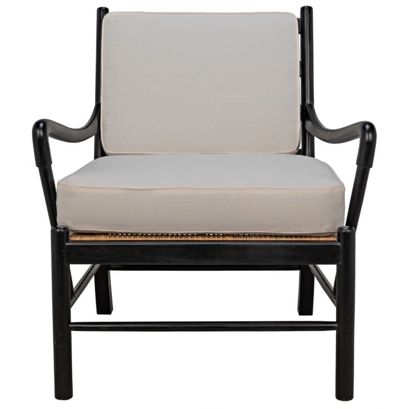 Noir Kevin Chair with Rattan
