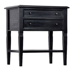 Noir Oxford 2-Drawer Side Table