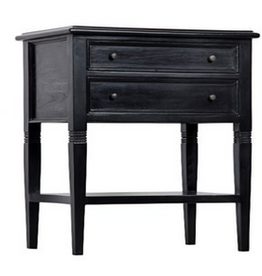 Noir Oxford 2-Drawer Side Table