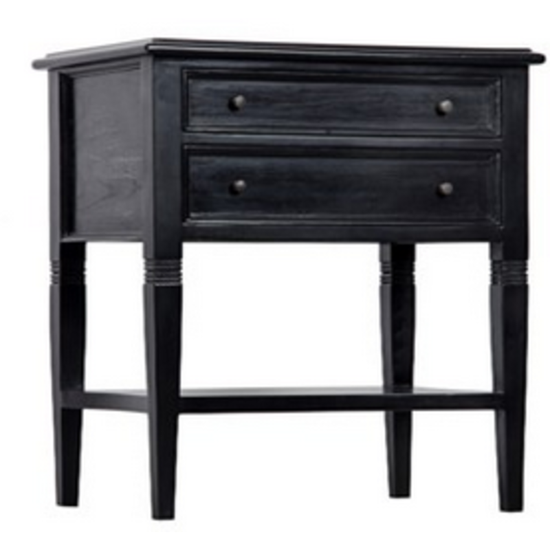 Noir Oxford 2-Drawer Side Table