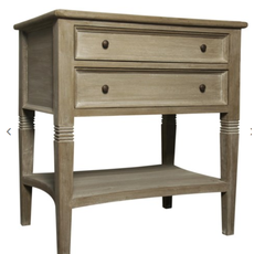 Noir Oxford 2-Drawer Side Table
