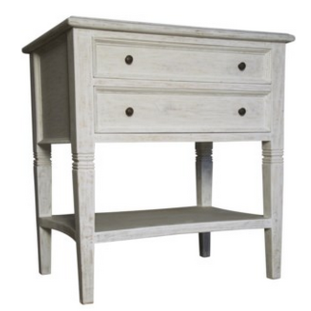 Noir Oxford 2-Drawer Side Table