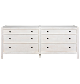 Noir Hampton 6 Drawer Dresser White Wash