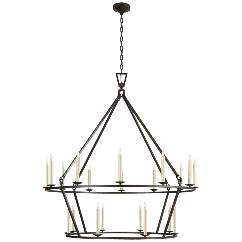 Visual Comfort Darlana XL Two-Tier Chandelier Aged Iron