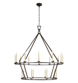Visual Comfort Darlana XL Two-Tier Chandelier Aged Iron