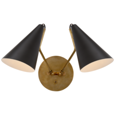 Visual Comfort Clemente Double Sconce Brass & Matte Black