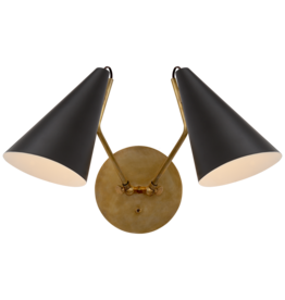 Visual Comfort Clemente Double Sconce Brass & Matte Black