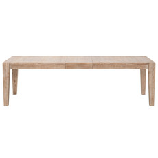 Campbell Extension Dining Table - Smoke Gray Pine, Brushed Gold Inlay