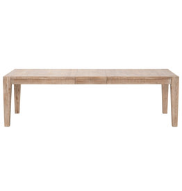 Campbell Extension Dining Table - Smoke Gray Pine, Brushed Gold Inlay