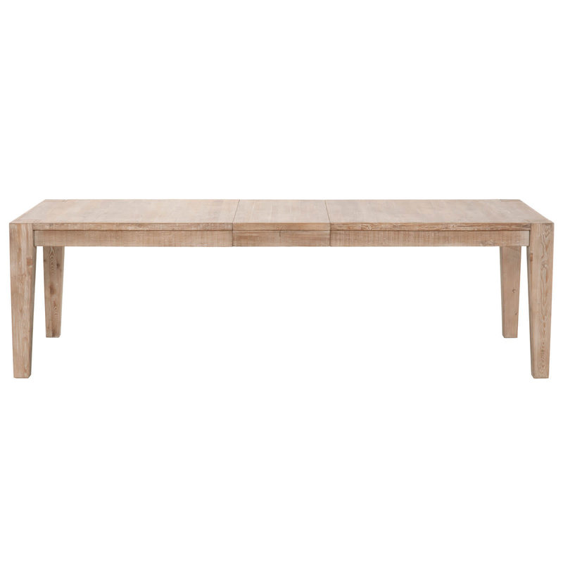 Campbell Extension Dining Table - Smoke Gray Pine, Brushed Gold Inlay