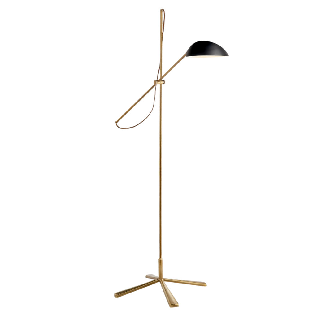 Visual Comfort Graphic Floor Lamp in Hand Rubbed Antique Brass