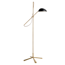 Visual Comfort Graphic Floor Lamp in Hand Rubbed Antique Brass