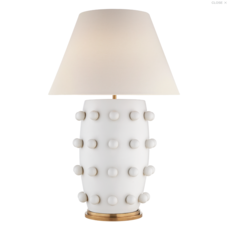 Visual Comfort Linden Table Lamp in Plaster White