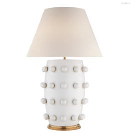Visual Comfort Linden Table Lamp in Plaster White