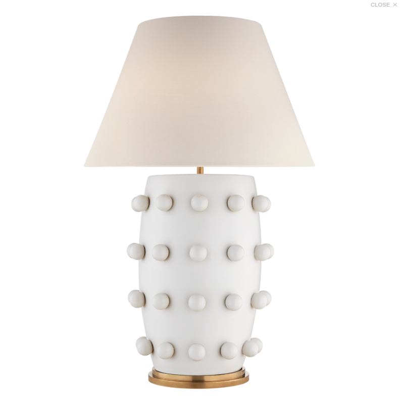 Visual Comfort Linden Table Lamp in Plaster White