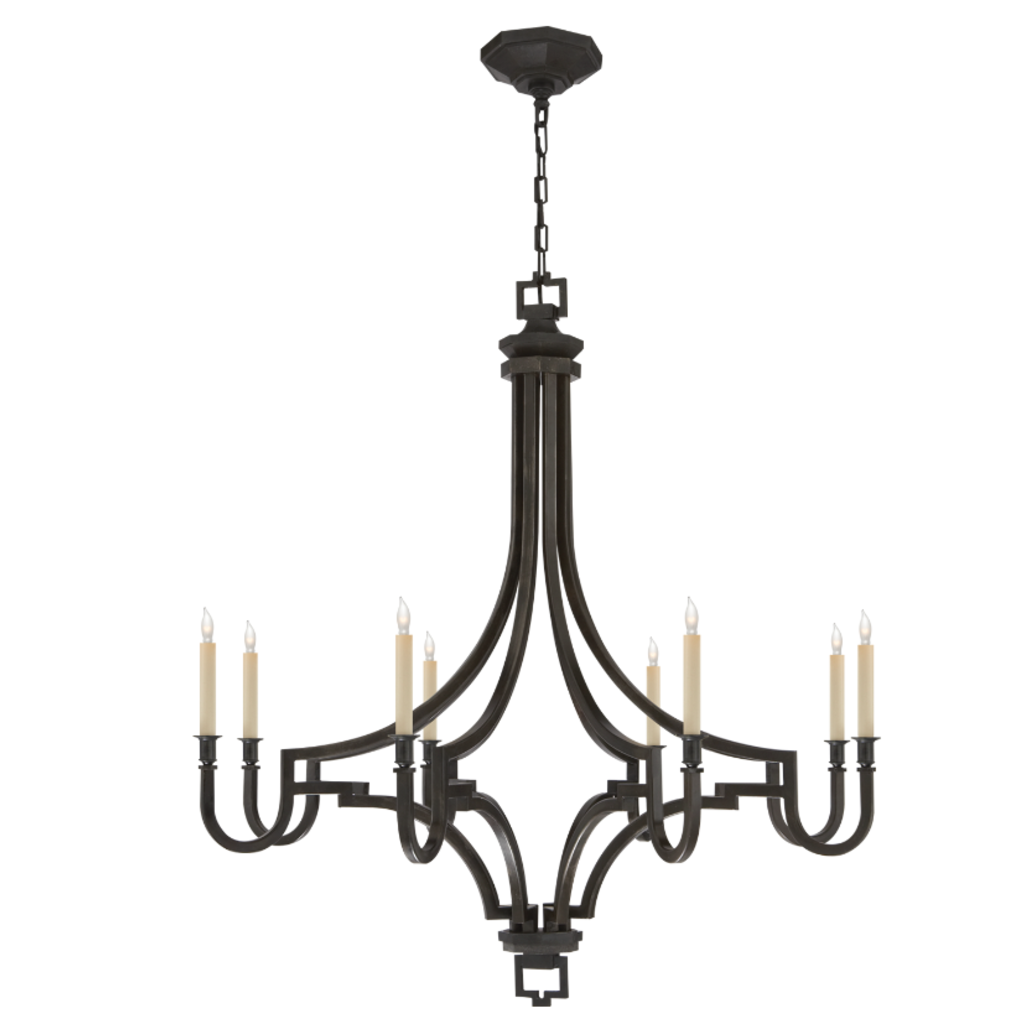 Visual Comfort Mykonos Large Chandelier in Aged Iron