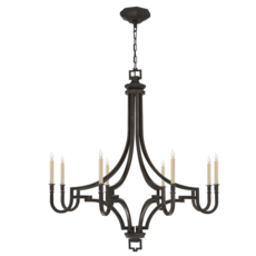 Visual Comfort Mykonos Large Chandelier in Aged Iron