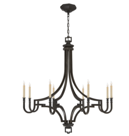 Visual Comfort Mykonos Large Chandelier in Aged Iron