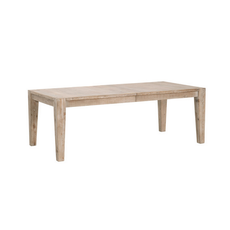 Campbell Extension Dining Table - Smoke Gray Pine, Brushed Gold Inlay