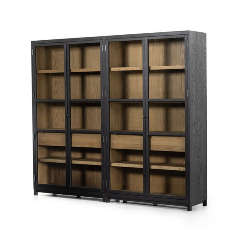 Millie Double Cabinet-Drifted Black/Drifted Oak