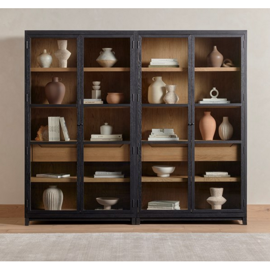 Millie Double Cabinet-Drifted Black/Drifted Oak
