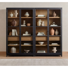 Millie Double Cabinet-Drifted Black/Drifted Oak