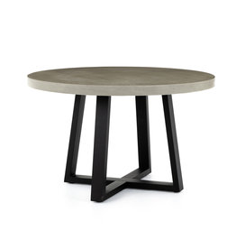Cyrus Outdoor Round Dining Table 48" Grey