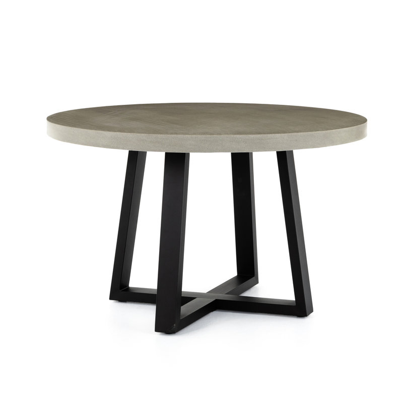 Cyrus Outdoor Round Dining Table 48" Grey