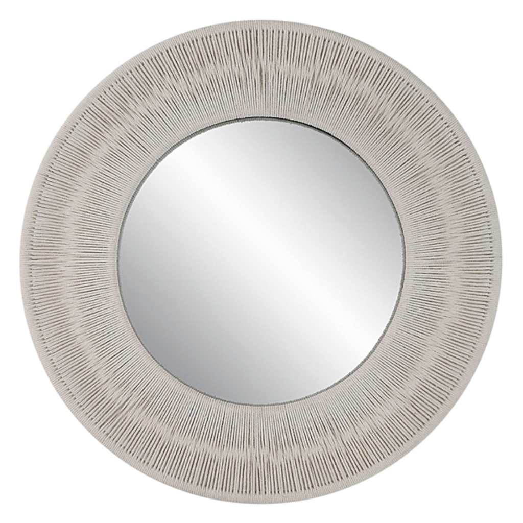Sailor's Knot Small Round Mirror - White 32"