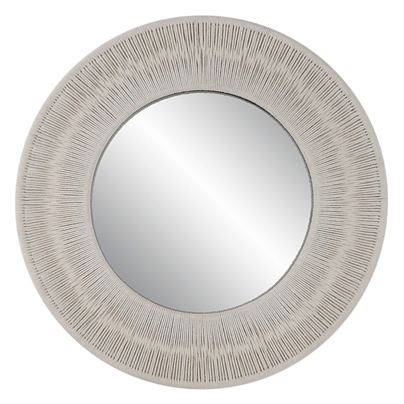 Sailor's Knot Small Round Mirror - White 32"