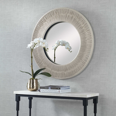 Sailor's Knot Small Round Mirror - White 32"