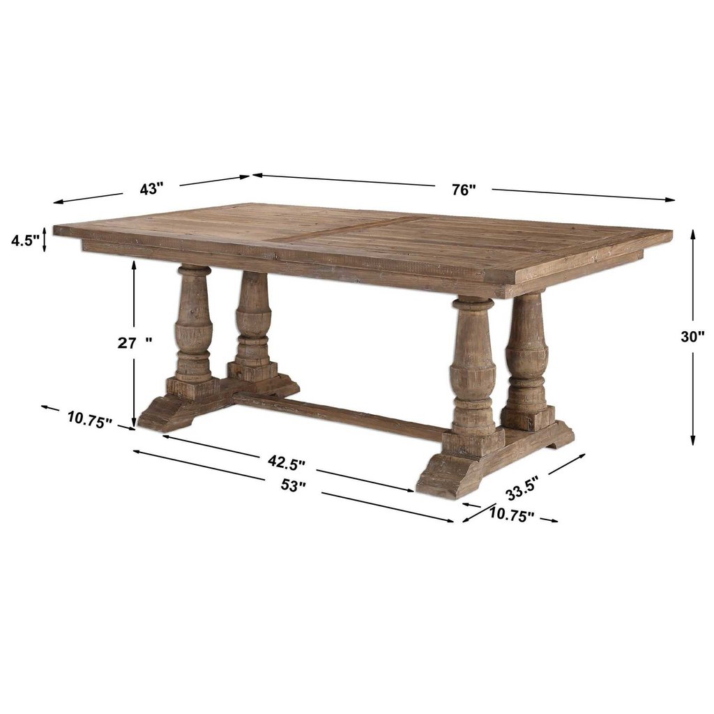Stratford Dining Table  76 W X 30 H X 43 D