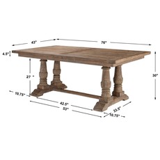 Stratford Dining Table  76 W X 30 H X 43 D