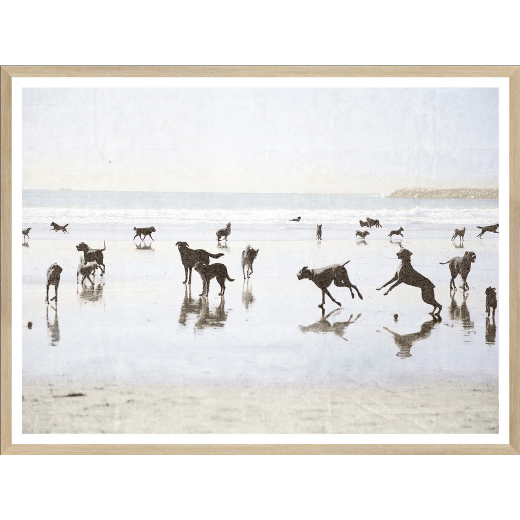 Celadon Art Dogs Day at the Beach 25x19"