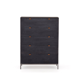Nevan 5 Drawer Dresser-Black Wash Poplar