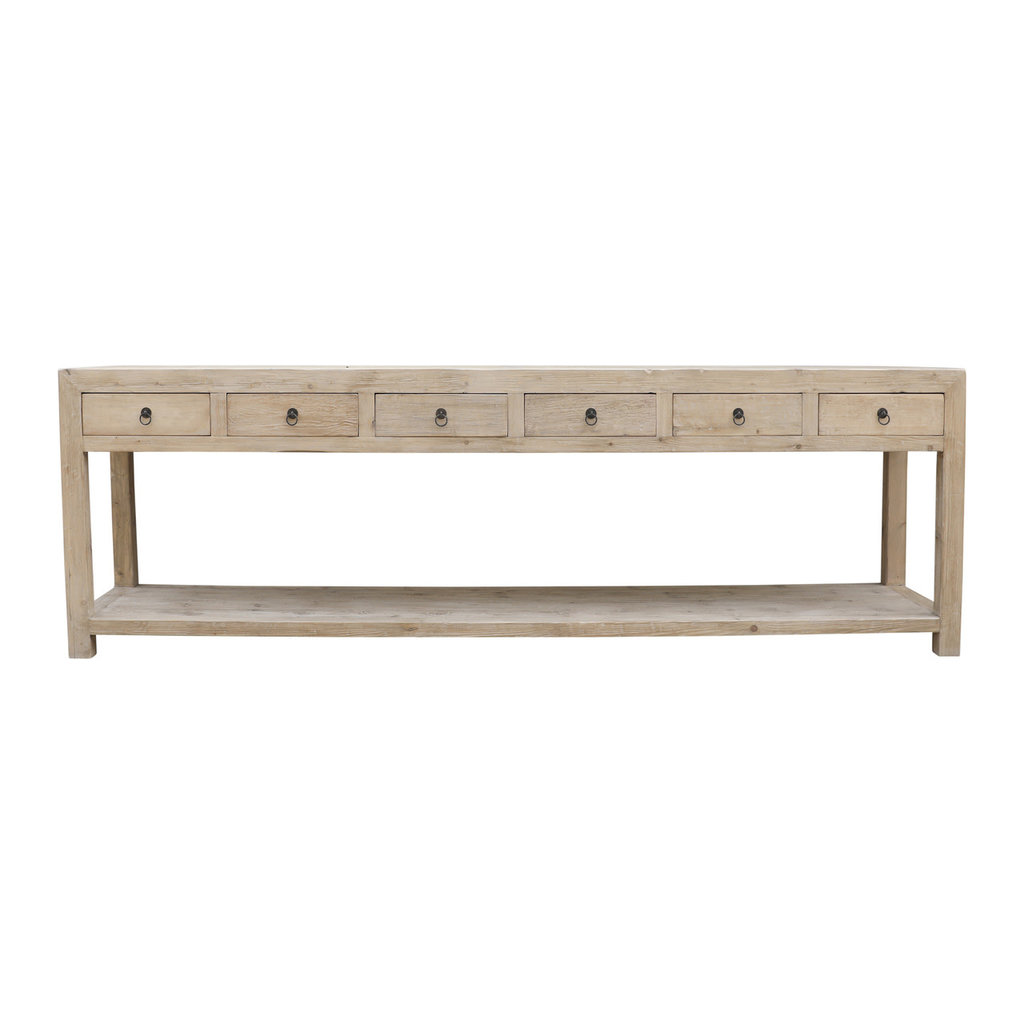 Lilys Living 6 Drawer Reclaimed Pine Console Table