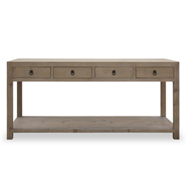 Lilys Living 4 Drawer Weathered Pine Console Table