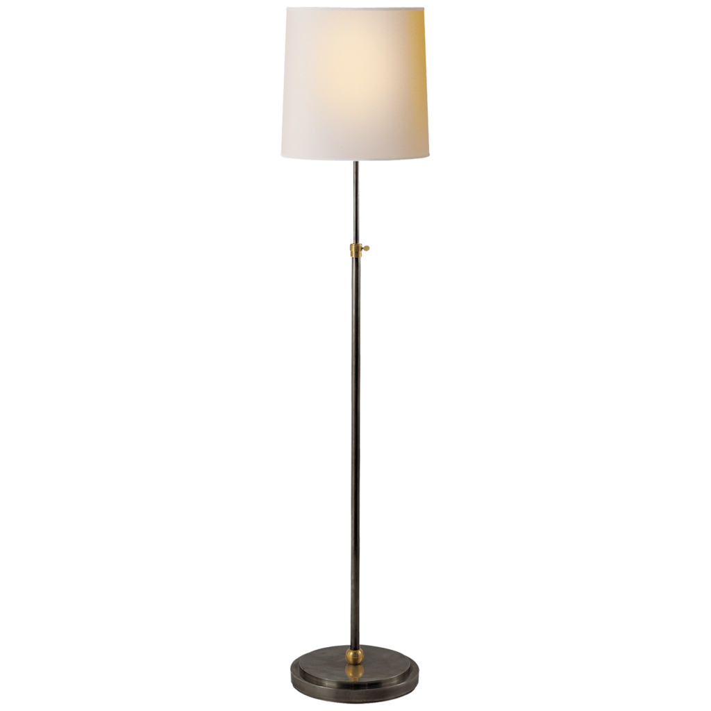 Bryant Floor Lamp in Bronze and Hand-Rubbed Antique Brass with