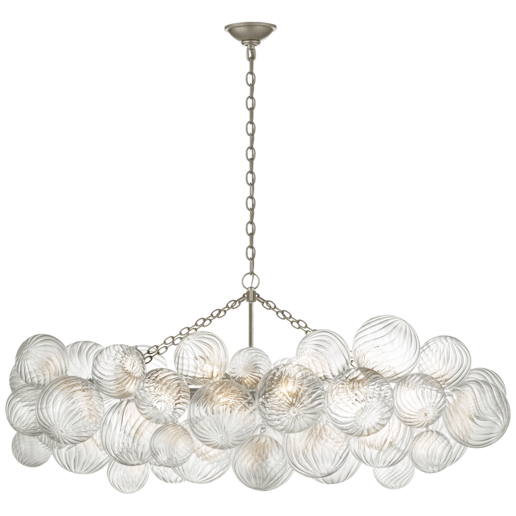 Visual Comfort Talia Linear Clear Swirled Glass Chandelier