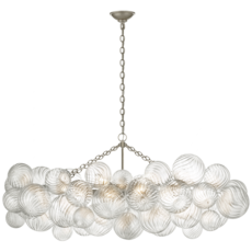 Visual Comfort Talia Linear Clear Swirled Glass Chandelier